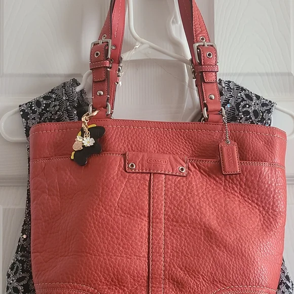 Coach Women's Salmon Leather Hamilton Bag - Picture 10 of 14